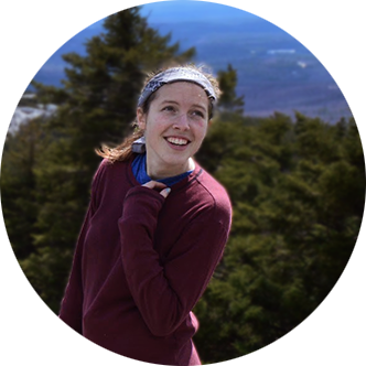 Photo of Samantha Longval hiking Mount Monadnock, NH.